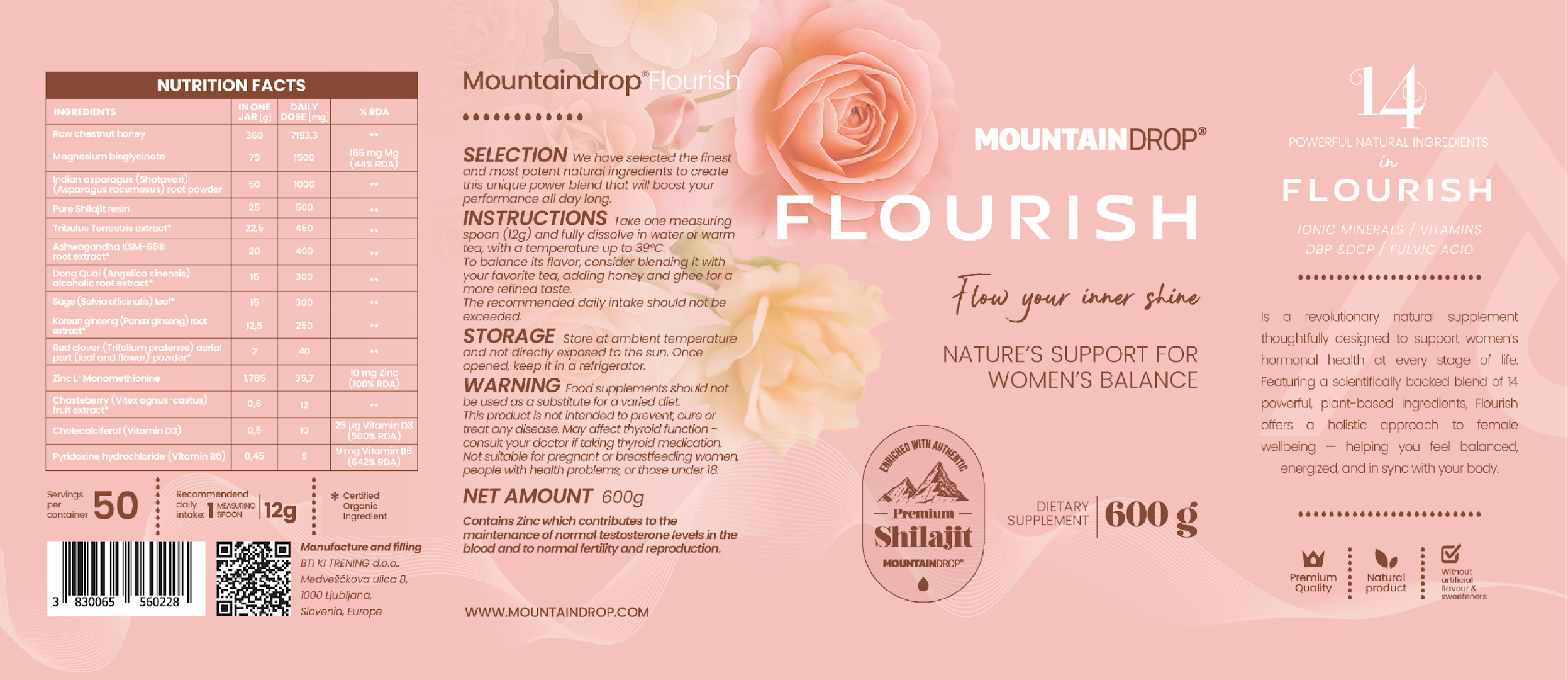 Flourish: Natürliche Mischung für Frauen 600g